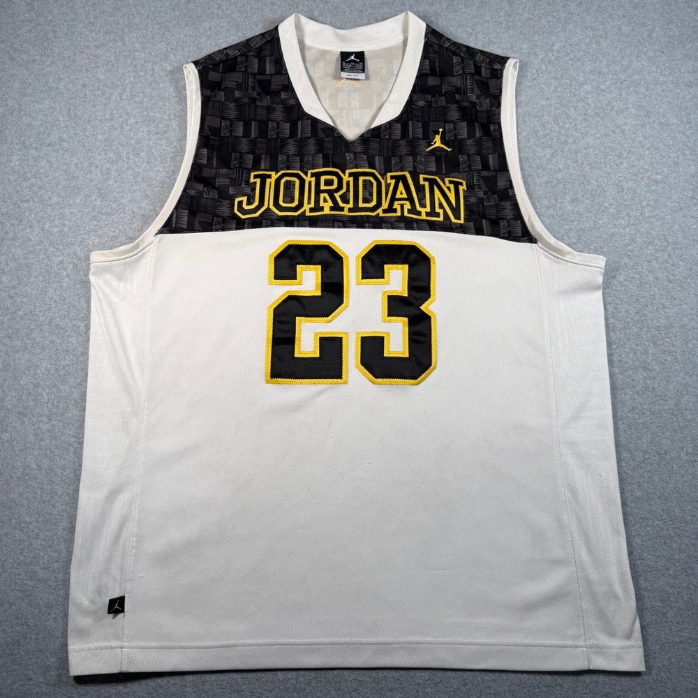 Jordan Brand "JORDAN 23" Basketball Jersey - Men's XL - White/Black/Gold